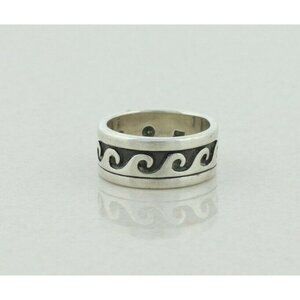 Sterling Silver Wave Band Ring Size 4 1/4